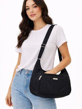 Baggallini Cargo Black Nylon Crossbody Bag